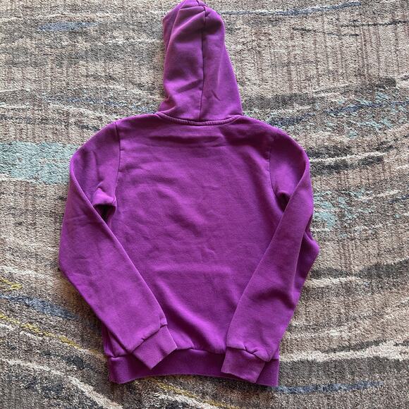 Women's Nike Essential Club Fleece Bright Purple Hoodie Pullover Sweatshirt Sz S - Picture 2 of 4